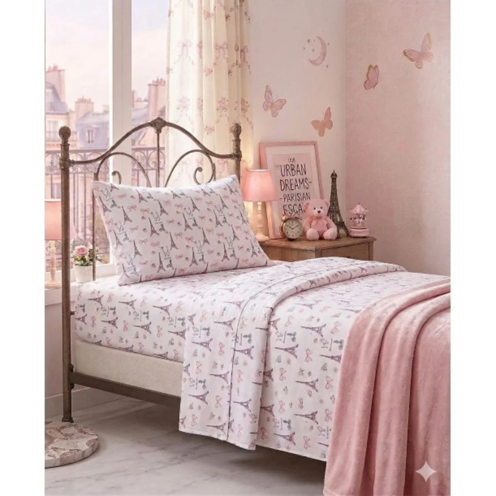 Paris Theme Twin Sheet‎ Set – Urban Dreams 3‑Piece Bedding